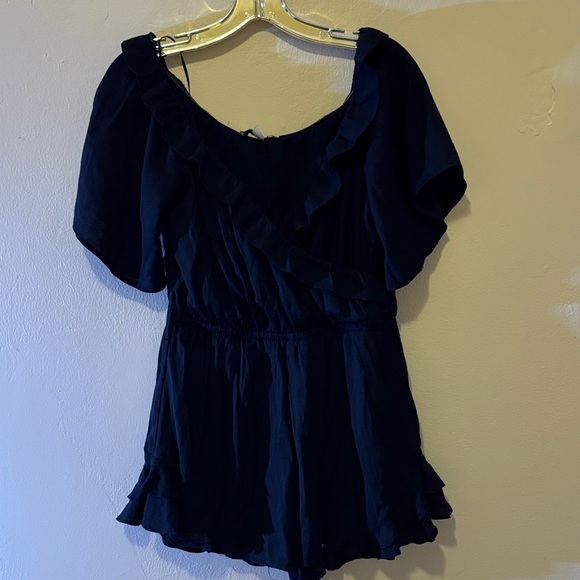 HYFVE Navy Ruffled Jumpsuit - Picture 1 of 5